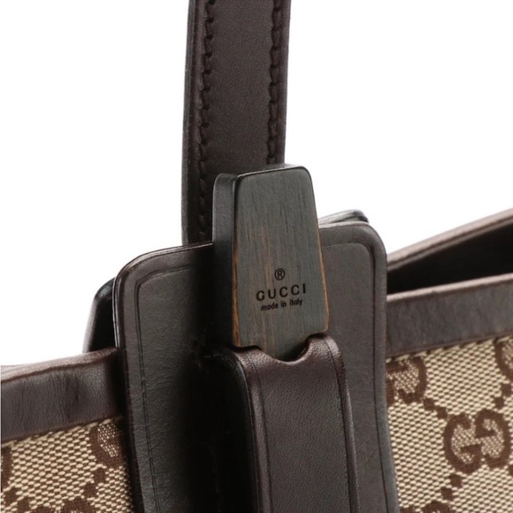 Gucci Leather Trimmed GG Canvas Tote - Picture 11 of 12